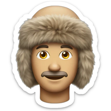man with fur hat shower sticker