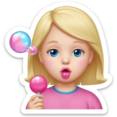 The white child is a STICK at the lips, blowing sticker