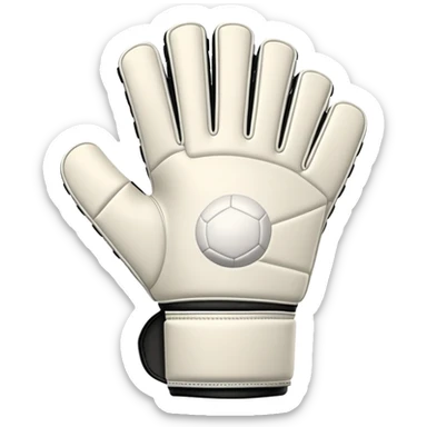 Create an emoji of a white soccer goalkeeper glove sticker