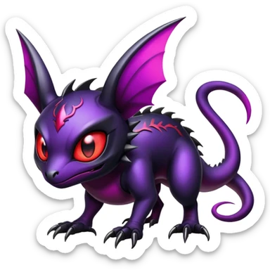 Shiny Epic Badass Gothic Noibat-Salandit-Litten-Hybrid sticker