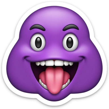 Black tongue emoji sticker