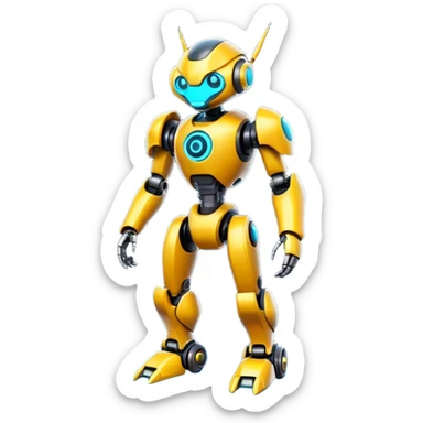Modern Cyber Lombax-Fakémon-creature, full body sticker