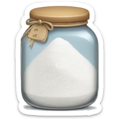 jar with white crystal powder sticker
