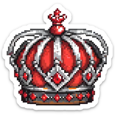 black crown with red jewels sticker