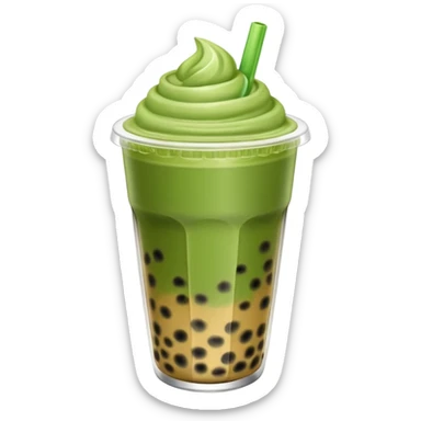 Bubble tea matcha sticker