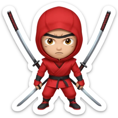 brown ninja red clothes sticker