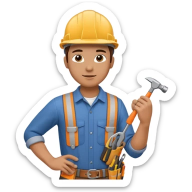 left hand side view engineer wearing a hard hat  sticker