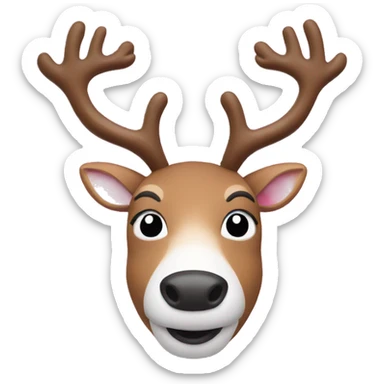 reindeer with a pink pow on ear sticker
