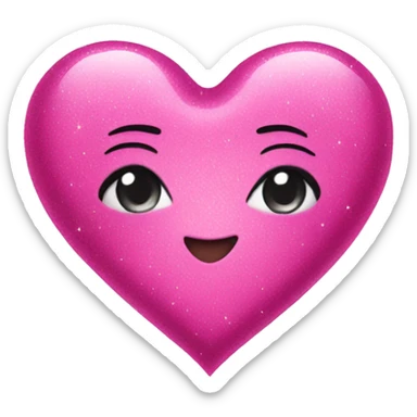 sparkly pink heart sticker