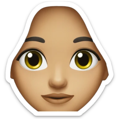 black long hair girl green eyes olive skin sticker