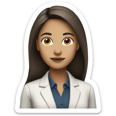 woman business analyst brunette with long hair  sticker