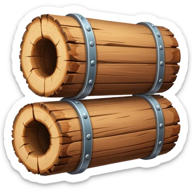 two log emojis, stacked on top of each other, one hanging over the side, with subtle sparkles in the background sticker
