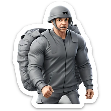 muscular male in jacket sticker