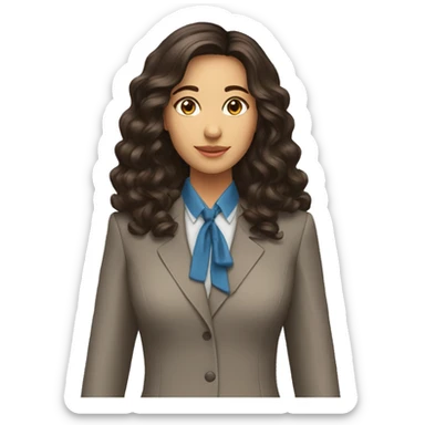 femme brune cheveux attachés sticker