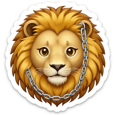 Lion with a chain sticker