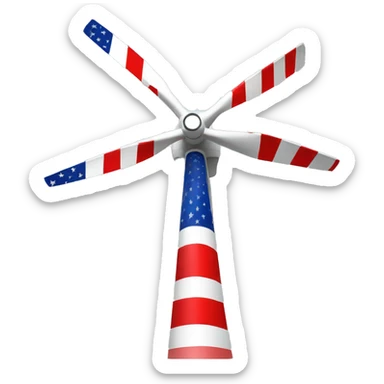 Wind turbine in usa flag colors sticker