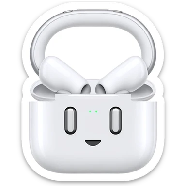 airpods max in white with bows sticker