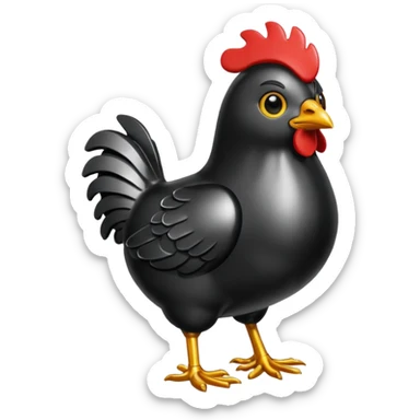 coal metal chicken sticker