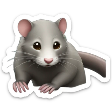 Raton laveur qui fait câlin à une loutre sticker
