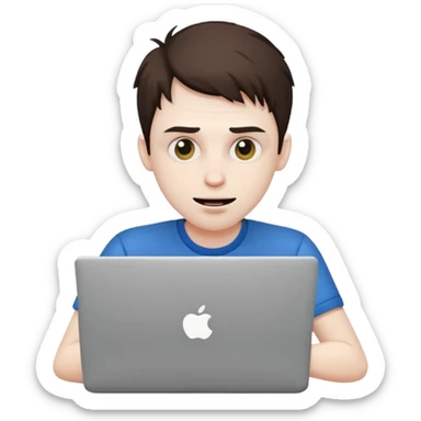 Crazy guy on laptop sticker