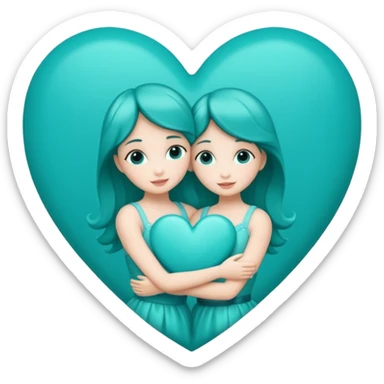 Teal heart hugs with Belles wording sticker