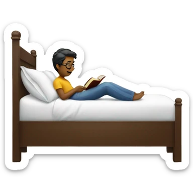 Reading book in bed sticker