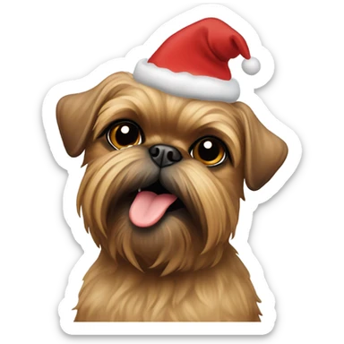 brussels Griffon Christmas hat  sticker
