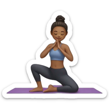 Girl yoga sticker