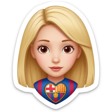Girl with barcelona logo heart sticker