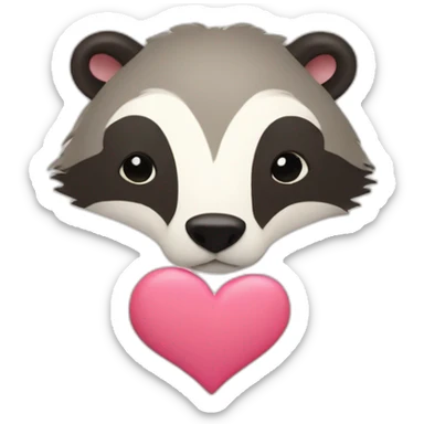 badger with lots of hearts sticker