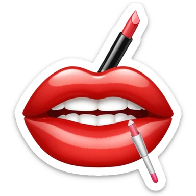 lip gloss emoji that says rhode  sticker