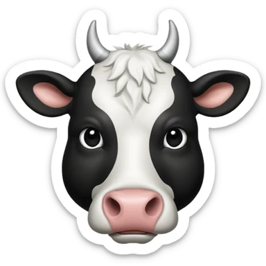 BLACK ADN WHITE COW HEAD sticker