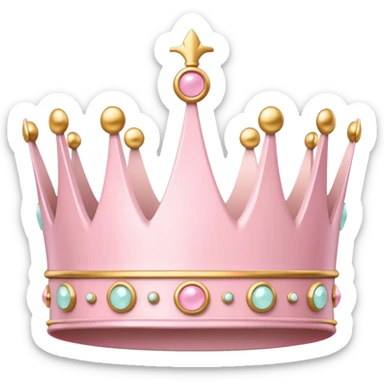 White and pastel pink crown sticker