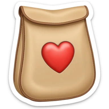 an medical ostomy bag in beige with a little heart sticker