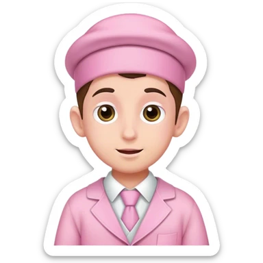 Jewish boy wearing pink sticker