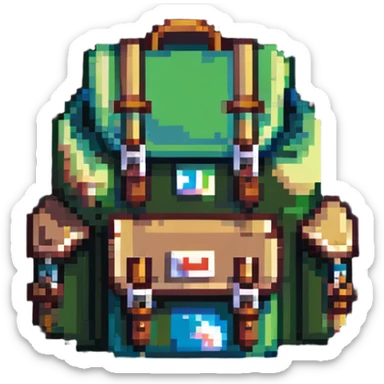 white hiking camping backpack sticker