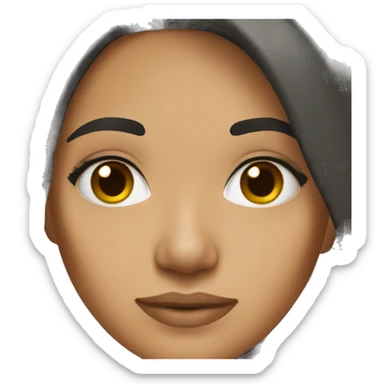 Latino woman brown eyes black hair sticker