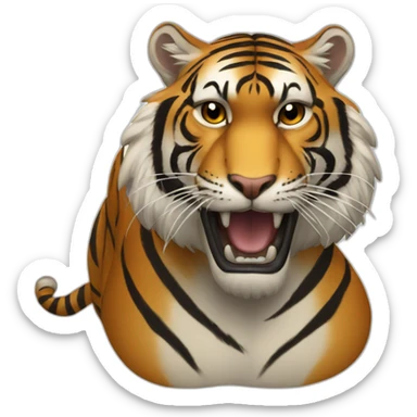 Tigre avec une épée sticker