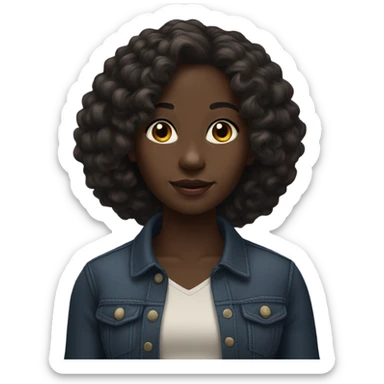 realistic portrait of dark-skinned girl sticker