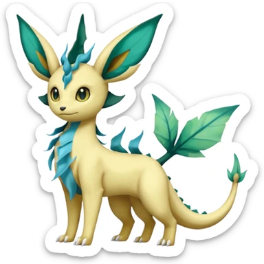 Salandit-Leafeon-Vaporeon-Salamence-hybrid-fusion (full body) sticker