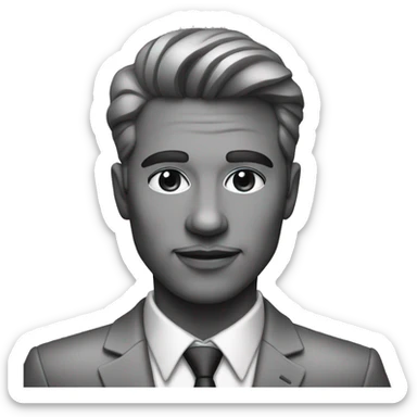stylish man in grayscale portrait sticker