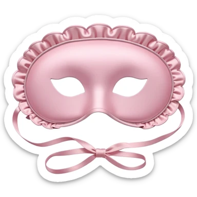 Powder pink sleep mask, satin, frilly, no eyes sticker