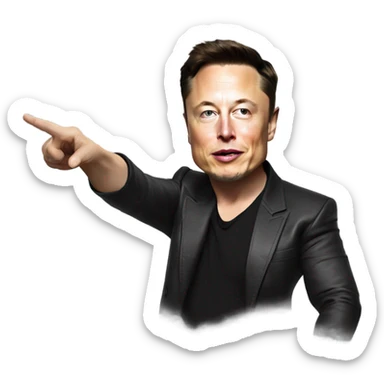 Elon musk pointing 🫵🏼 with finger at screen sticker
