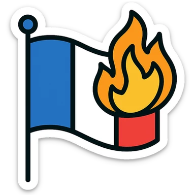burning-flag-france sticker