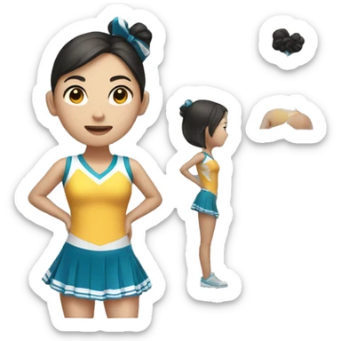 asian girl with cheerleading outfit  sticker
