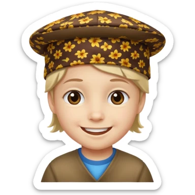 print hat with kid sticker