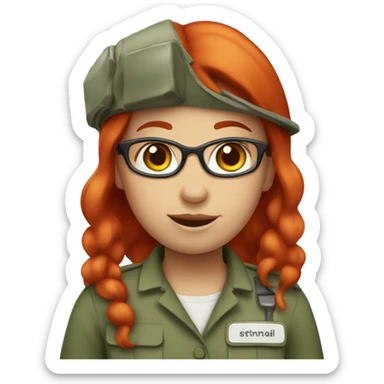 girl with red hair who is a zookeeper  sticker