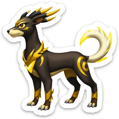 Shiny 4-legged Electrike-Amaura-Houndoom-Zeraora-fusion, full body sticker