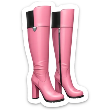 A pair of knee high pink boots sticker