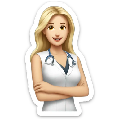 Posh-Radiologist-performing-breast-mri-to-woman sticker